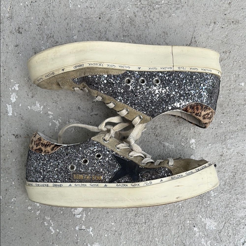 Golden goose high star glitter sneakers